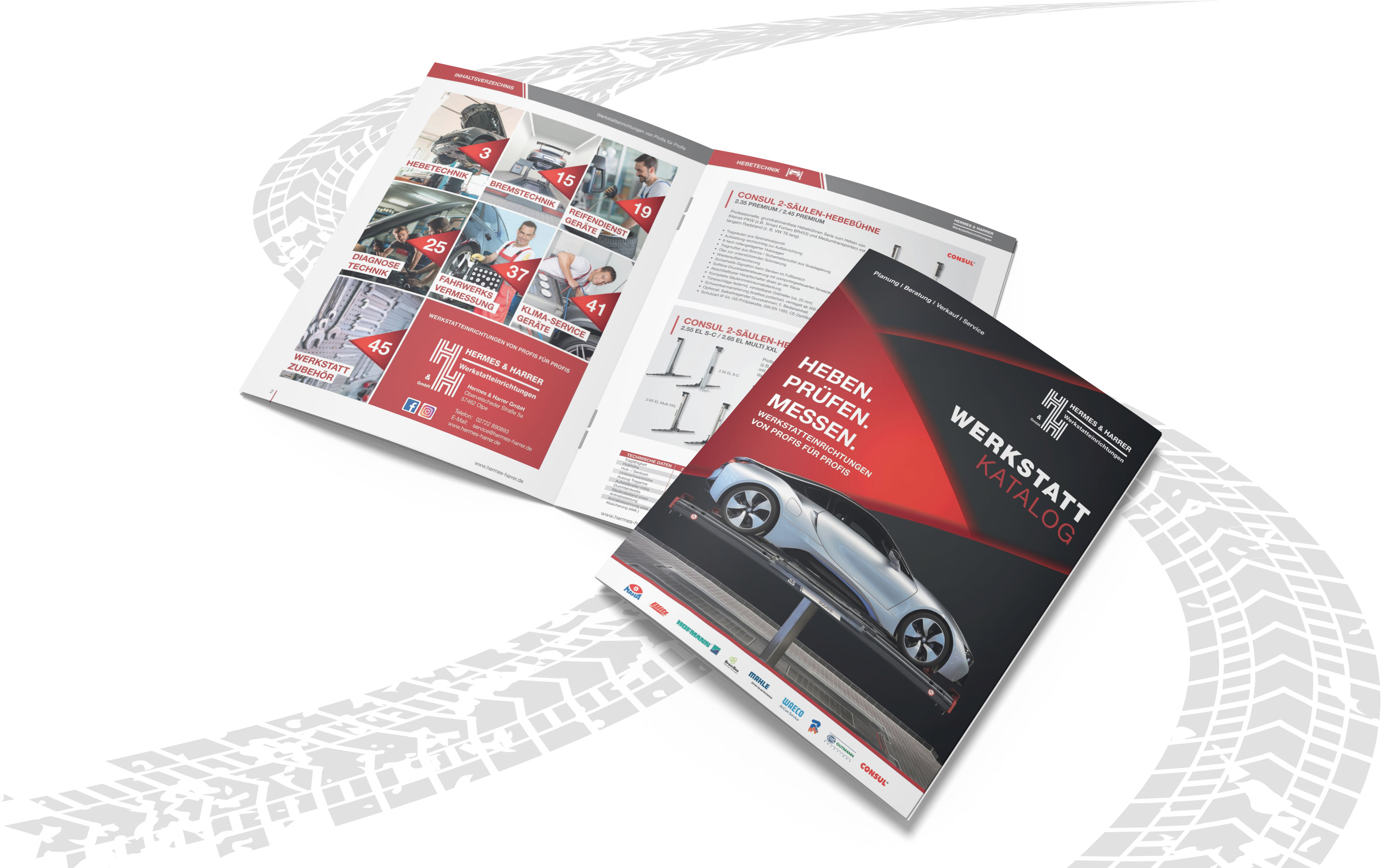 Mockup des Blätterkataloges von Hermes & Harrer