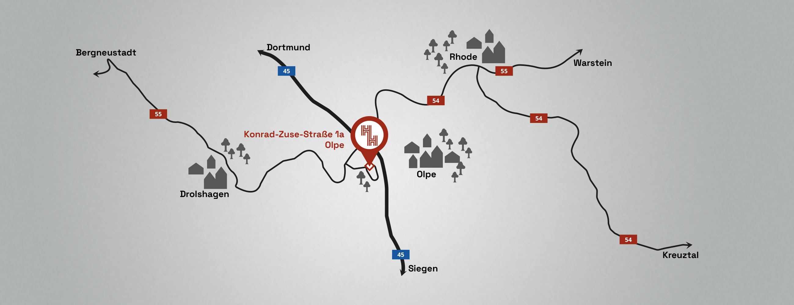 Anfahrtsskizze nach Hermes & Harrer